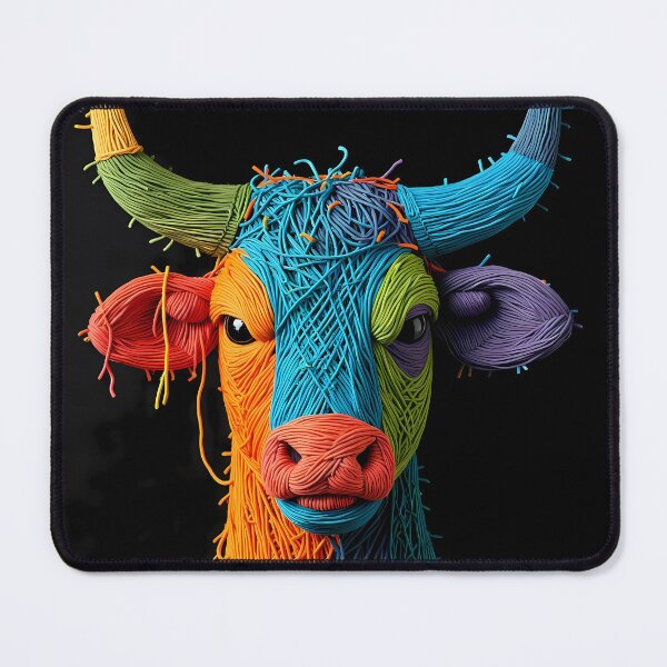 Item preview, Bull Colors Animals Yarn Sculptures Art Creative Texture designed and sold by ART ATTACK ZONE.