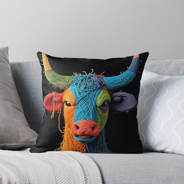 Item preview, Bull Colors Animals Yarn Sculptures Art Creative Texture designed and sold by ART ATTACK ZONE.
