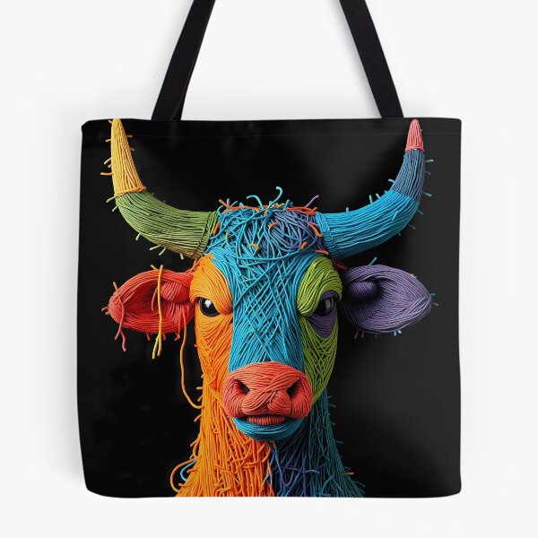 Item preview, Bull Colors Animals Yarn Sculptures Art Creative Texture designed and sold by ART ATTACK ZONE.