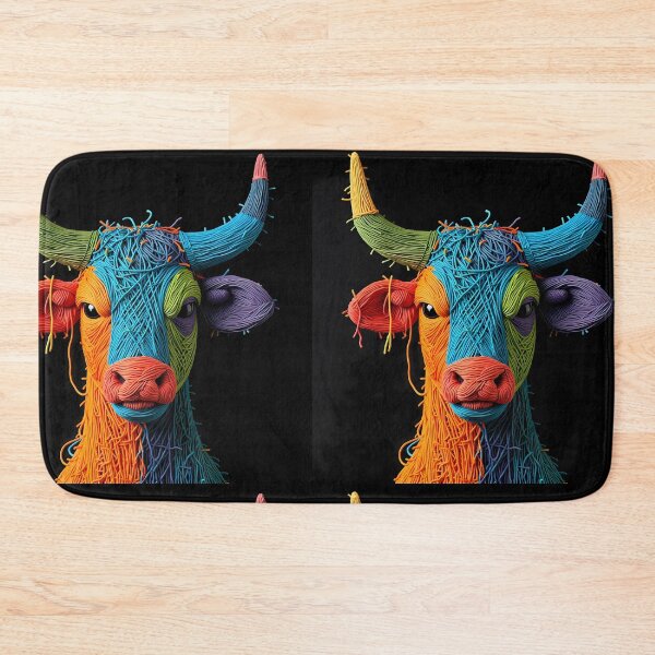 Item preview, Bull Colors Animals Yarn Sculptures Art Creative Texture designed and sold by ART ATTACK ZONE.