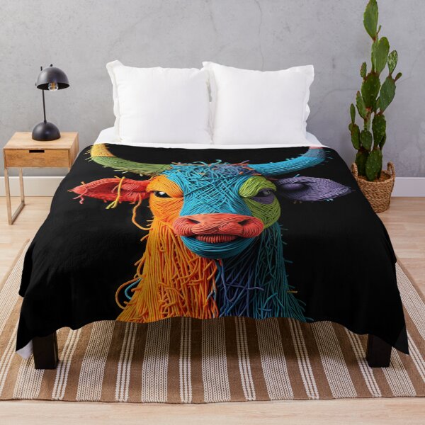 Item preview, Bull Colors Animals Yarn Sculptures Art Creative Texture designed and sold by ART ATTACK ZONE.