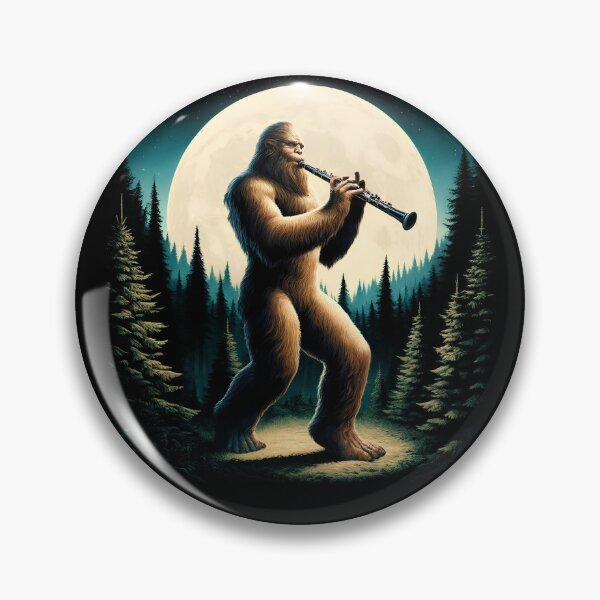Item preview, Sasquatch Bigfoot Playing Oboe on Full Moon Oboe Player Oboist designed and sold by Kimberley King Art  King Art.