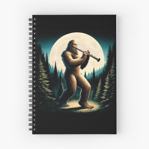 Item preview, Sasquatch Bigfoot Playing Oboe on Full Moon Oboe Player Oboist designed and sold by Kimberley King Art  King Art.