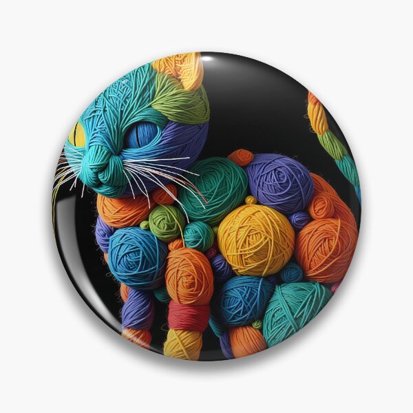 Item preview, Kitty Colorful Animals Yarn Sculptures Art Creative Texture designed and sold by ART ATTACK ZONE.