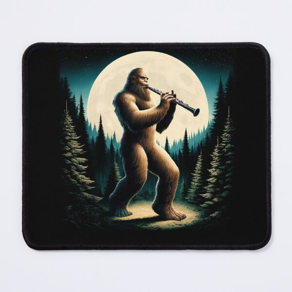 Item preview, Sasquatch Bigfoot Playing Oboe on Full Moon Oboe Player Oboist designed and sold by Kimberley King Art  King Art.