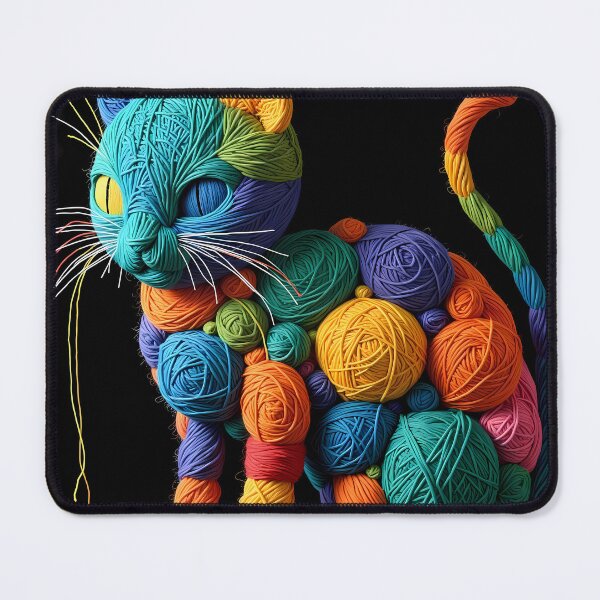 Item preview, Kitty Colorful Animals Yarn Sculptures Art Creative Texture designed and sold by ART ATTACK ZONE.