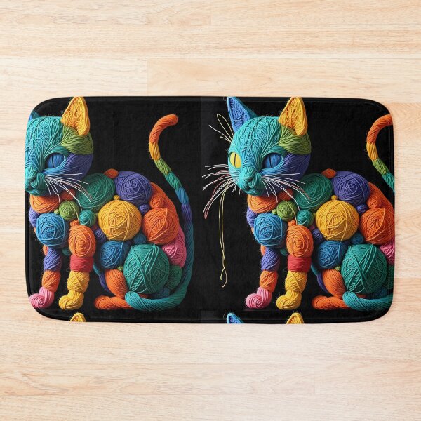 Item preview, Kitty Colorful Animals Yarn Sculptures Art Creative Texture designed and sold by ART ATTACK ZONE.
