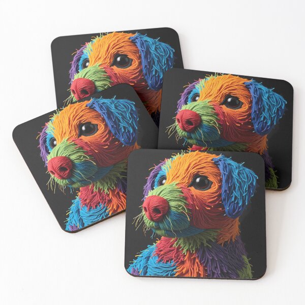 Item preview, Doggie Colorful Animals Yarn Sculptures Art Creative Texture designed and sold by ART ATTACK ZONE.