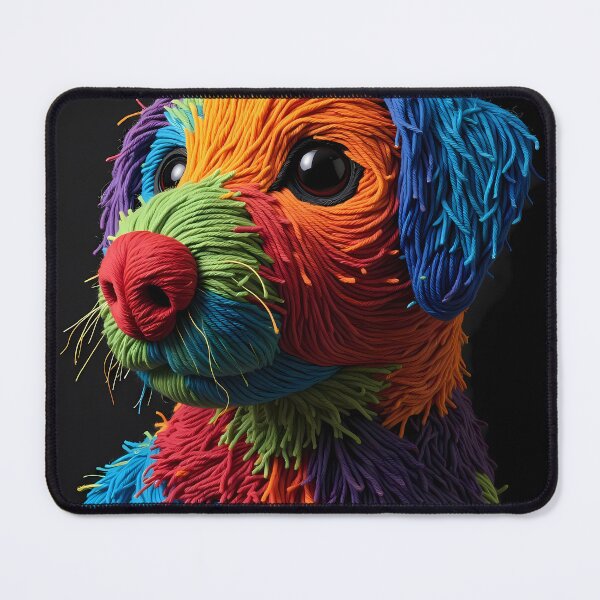 Item preview, Doggie Colorful Animals Yarn Sculptures Art Creative Texture designed and sold by ART ATTACK ZONE.