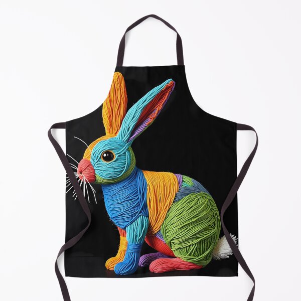 Item preview, Rabbits Colorful Animals Yarn Sculptures Art Creative Texture designed and sold by ART ATTACK ZONE.