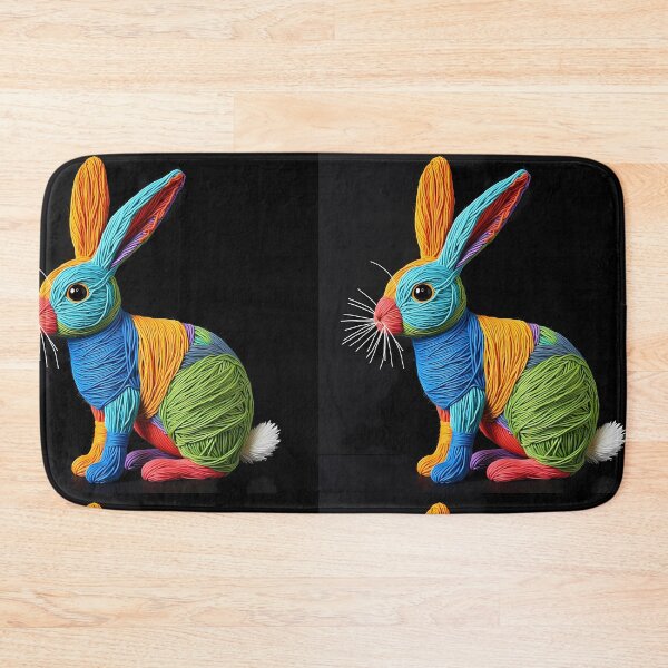 Item preview, Rabbits Colorful Animals Yarn Sculptures Art Creative Texture designed and sold by ART ATTACK ZONE.