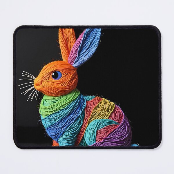 Item preview, Colorful Rabbit Yarn Sculptures Art Creative Texture designed and sold by ART ATTACK ZONE.