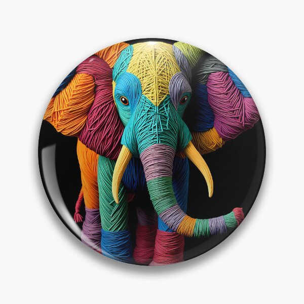 Item preview,  Colorful Elephant Yarn Sculptures Art Creative Texture designed and sold by ART ATTACK ZONE.