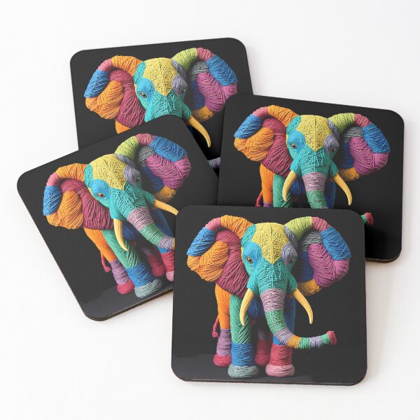 Item preview,  Colorful Elephant Yarn Sculptures Art Creative Texture designed and sold by ART ATTACK ZONE.