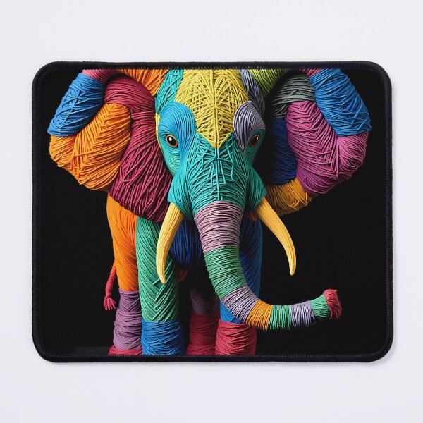 Item preview, Colorful Elephant Yarn Sculptures Art Creative Texture designed and sold by ART ATTACK ZONE.