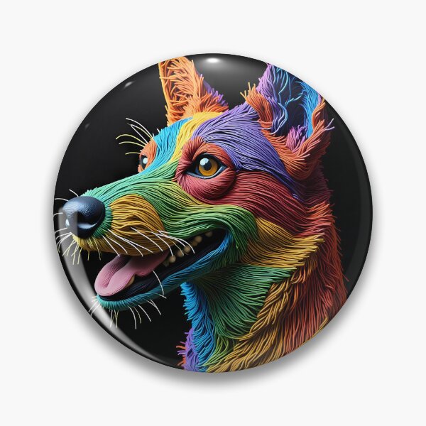 Item preview, Coyote Colorful Animals Yarn Sculptures Art Creative Texture designed and sold by ART ATTACK ZONE.