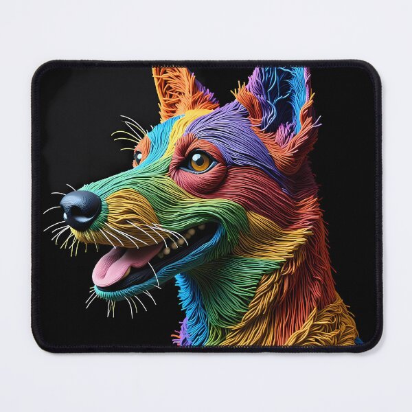 Item preview, Coyote Colorful Animals Yarn Sculptures Art Creative Texture designed and sold by ART ATTACK ZONE.