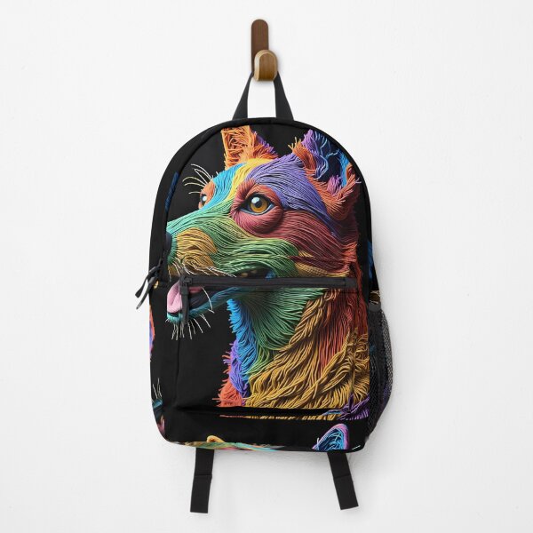 Item preview, Coyote Colorful Animals Yarn Sculptures Art Creative Texture designed and sold by ART ATTACK ZONE.