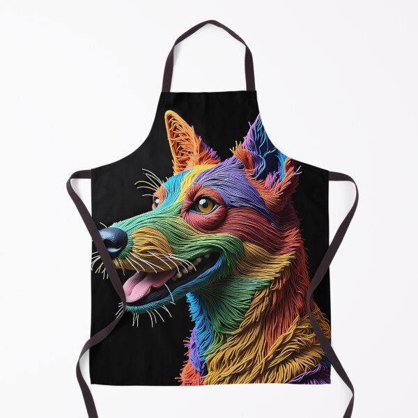 Item preview, Coyote Colorful Animals Yarn Sculptures Art Creative Texture designed and sold by ART ATTACK ZONE.