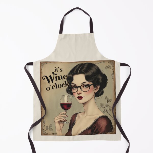 Item preview, Its Wine O'Clock! Redhead beautiful poster art designed and sold by Vintage Designs +.