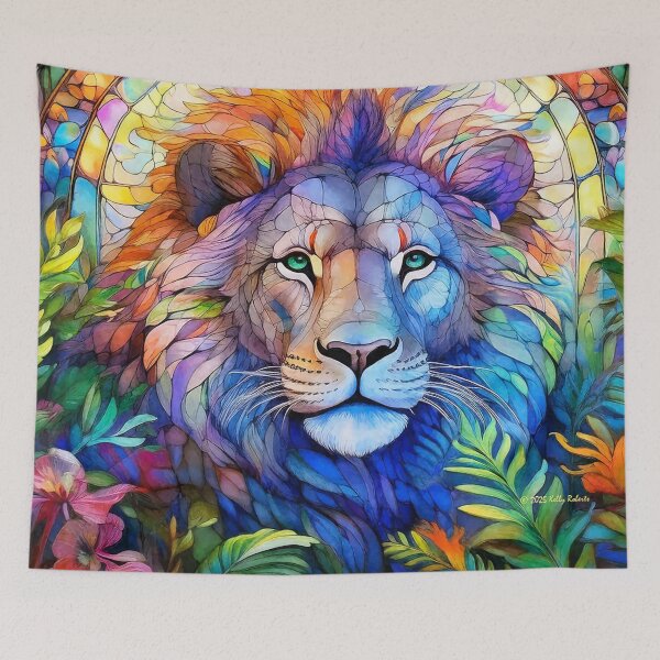 Item preview, Lion in Stained Glass designed and sold by MystAvalon.