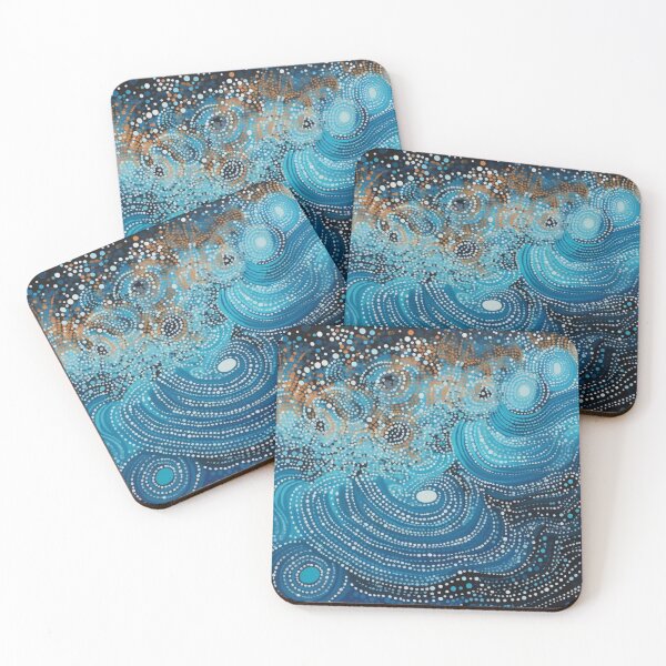 Item preview, Aboriginal Inspired Dot Art - With The Waves Near The Beach designed and sold by GrinGalore.
