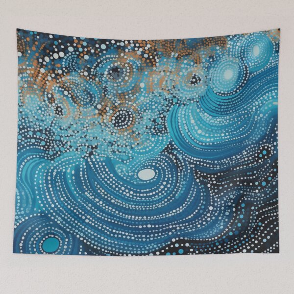 Item preview, Aboriginal Inspired Dot Art - With The Waves Near The Beach designed and sold by GrinGalore.