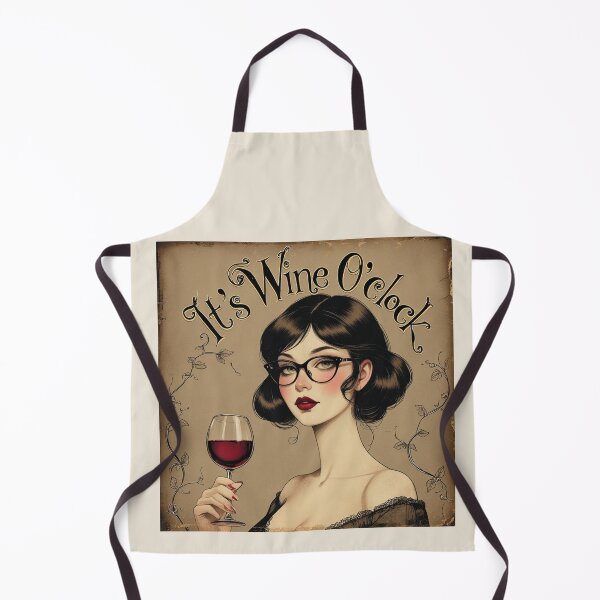 Item preview, Its Wine O'Clock! Redhead beautiful poster art designed and sold by Vintage Designs +.