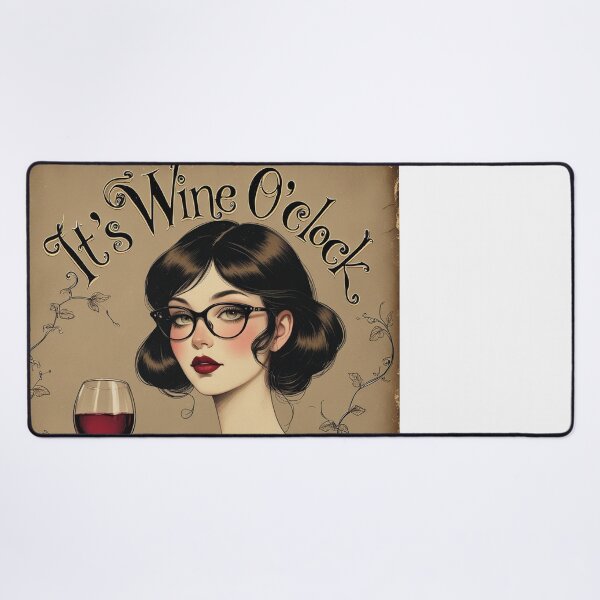 Item preview, Its Wine O'Clock! Redhead beautiful poster art designed and sold by Vintage Designs +.