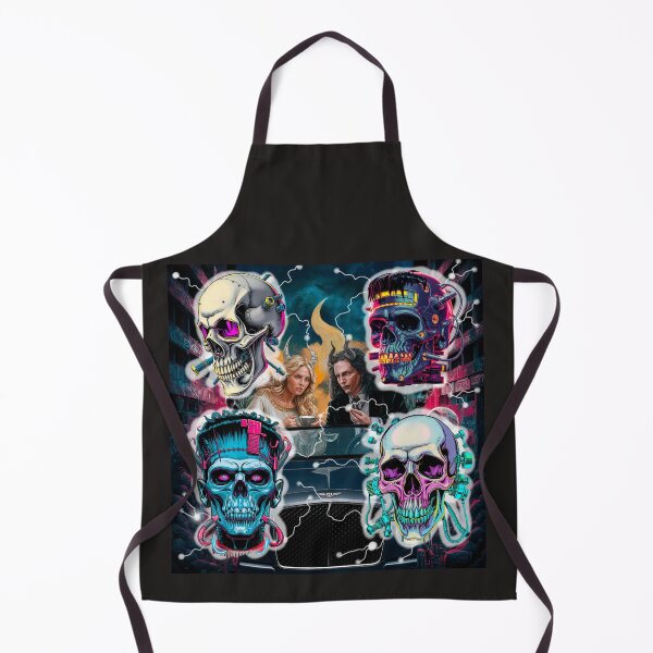 Item preview, Futuristic Cyberpunk Skulls and Mythical Figures in a Surreal Urban Setting designed and sold by Thaivi Design.