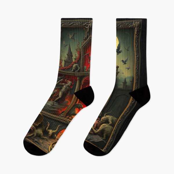 Item preview,  The Denizen Demons of Hell a Hellscape classical painting designed and sold by Vintage Designs +.