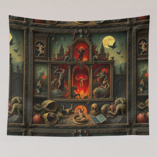 Item preview,  The Denizen Demons of Hell a Hellscape classical painting designed and sold by Vintage Designs +.