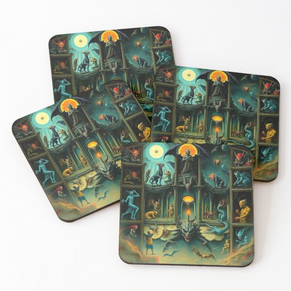 Item preview, The Denizen Demons of Hell a Hellscape classical painting designed and sold by Vintage Designs +.
