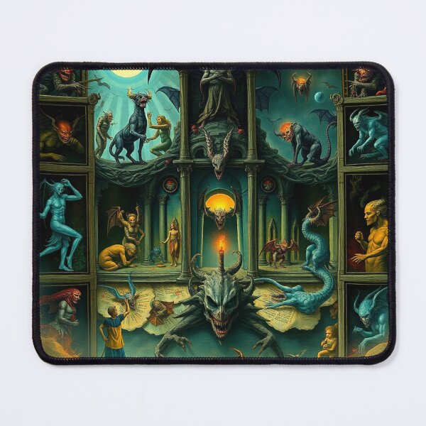 Item preview, The Denizen Demons of Hell a Hellscape classical painting designed and sold by Vintage Designs +.