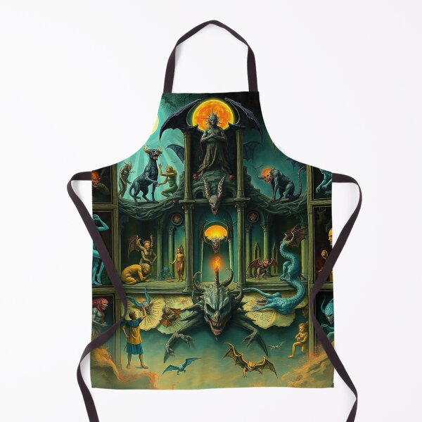 Item preview, The Denizen Demons of Hell a Hellscape classical painting designed and sold by Vintage Designs +.