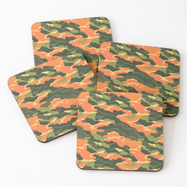 Item preview, Olive Green Orange Graphic Camouflage Pattern designed and sold by CamouflageLab.