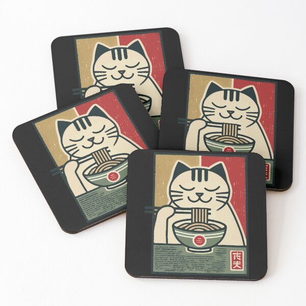 Item preview, Ramen Noodles Cat Lover Retro Kawaii Cats designed and sold by LuminOrb.
