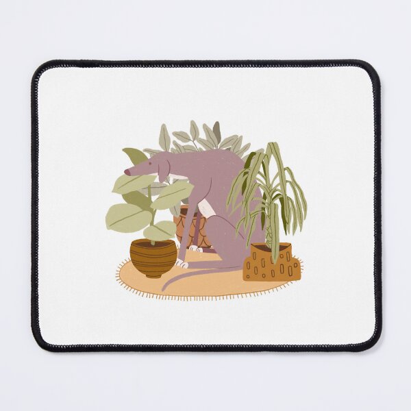 Item preview, Adopted and Awkward Greyhound with Houseplants designed and sold by NinaVerduinArt.