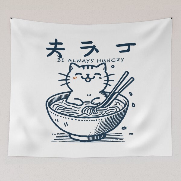 Item preview, Kawaii Ramen Cat Streetwear Japanese Noodles designed and sold by LuminOrb.