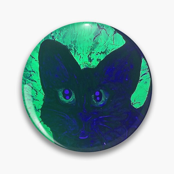 Item preview, Dark cat on neon green background designed and sold by PGKINART.