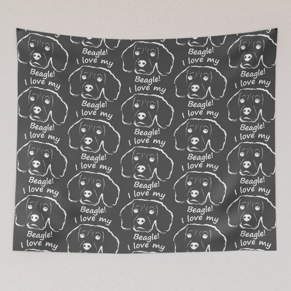 Item preview, I love my Beagle, minimalist line graphic in white designed and sold by BandR-Tees.