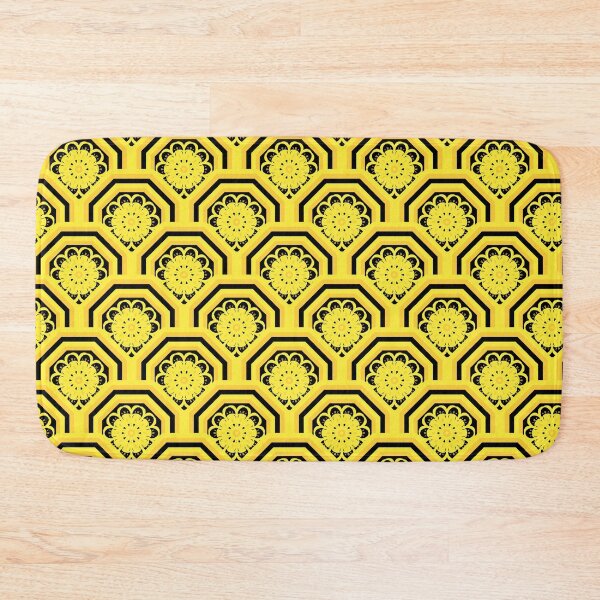 Item preview, Yellow Octagonal Floral Pattern designed and sold by Kittaya  Saemee.