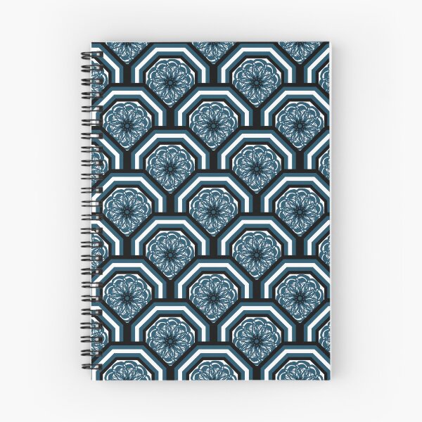 Item preview, Deep Blue Octagonal Floral Pattern designed and sold by Kittaya  Saemee.