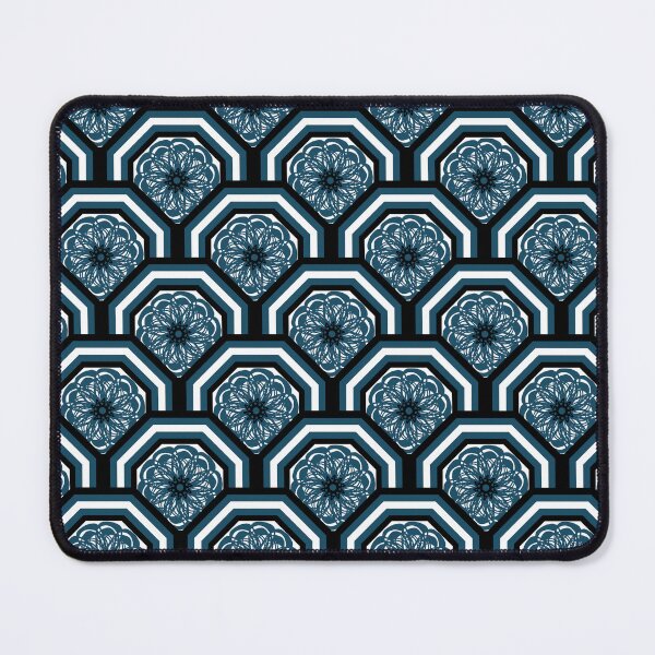 Item preview, Deep Blue Octagonal Floral Pattern designed and sold by Kittaya Saemee.