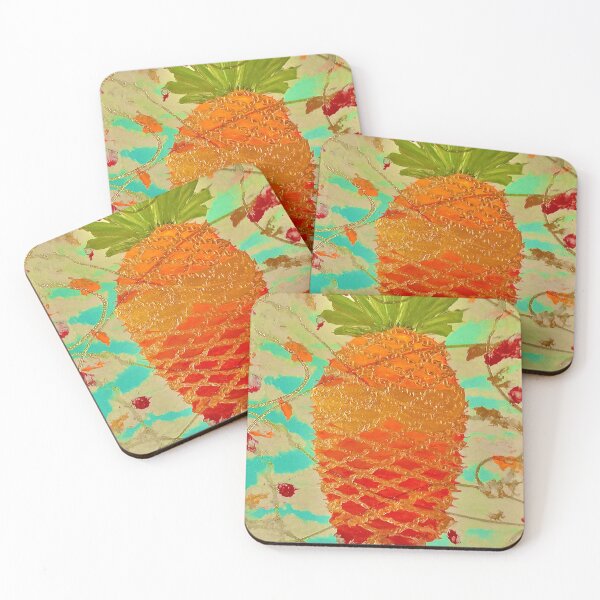 Item preview, Festive Gold and Mint Pineapple designed and sold by PGKINART.