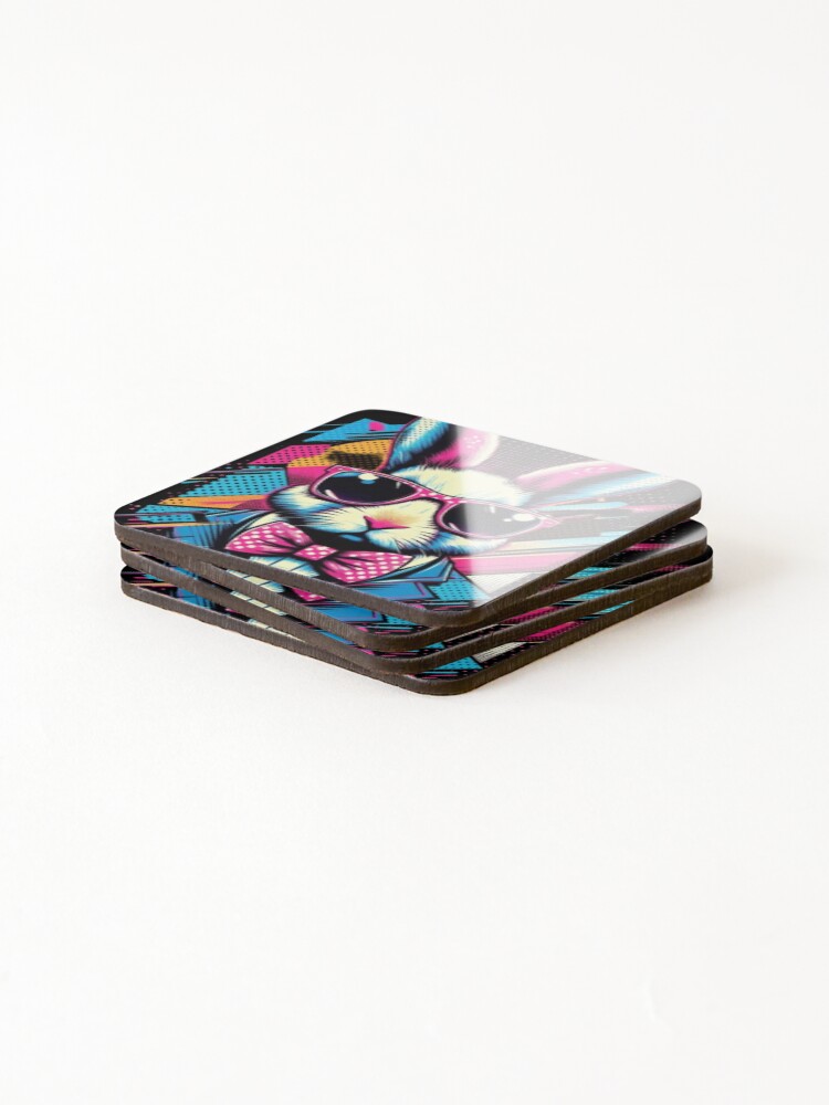 Thumbnail 4 of 5, Coasters (Set of 4), Stylish Rabbit Retro designed and sold by R-market.