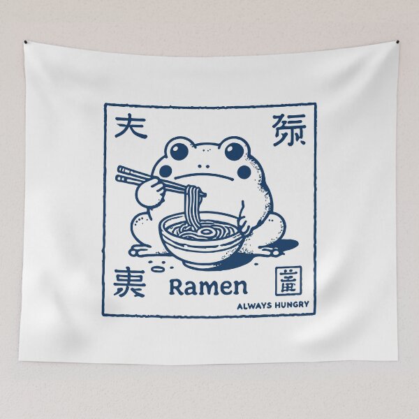 Item preview, Ramen Frog Funny Japanese Streetwear Ukiyo-e designed and sold by LuminOrb.