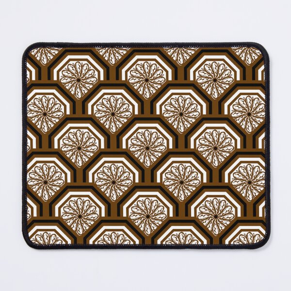 Item preview, Golden Brown Octagonal Floral Pattern designed and sold by Kittaya  Saemee.