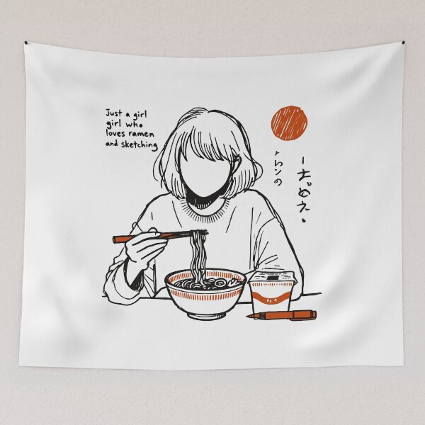 Item preview, Ramen Aesthetic: Just a Girl Who Loves Ramen designed and sold by LuminOrb.