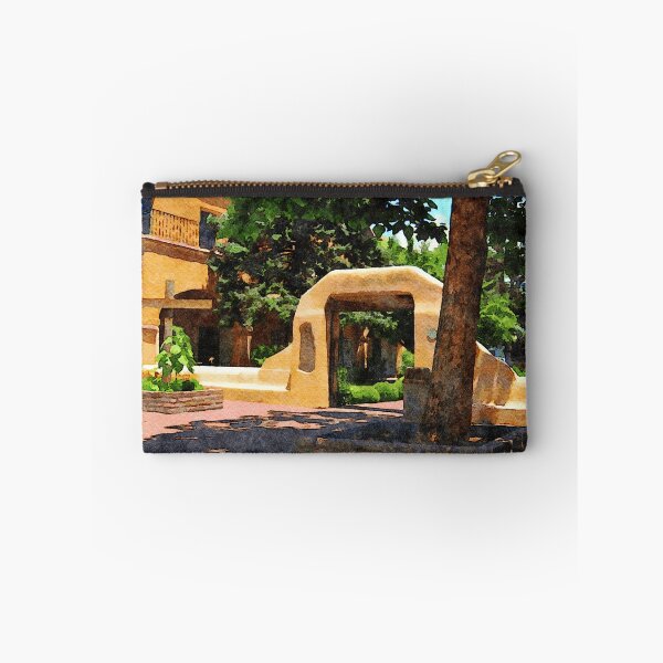 Item preview, Watercolor depiction of Old Town Albuquerque's distinctive architecture and lush greenery designed and sold by GestaltImagery.